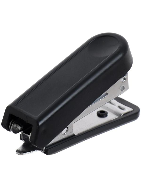 Степлер № 10, до 10 листов, Attomex МИНИ, встроенный антистеплер, чёрный