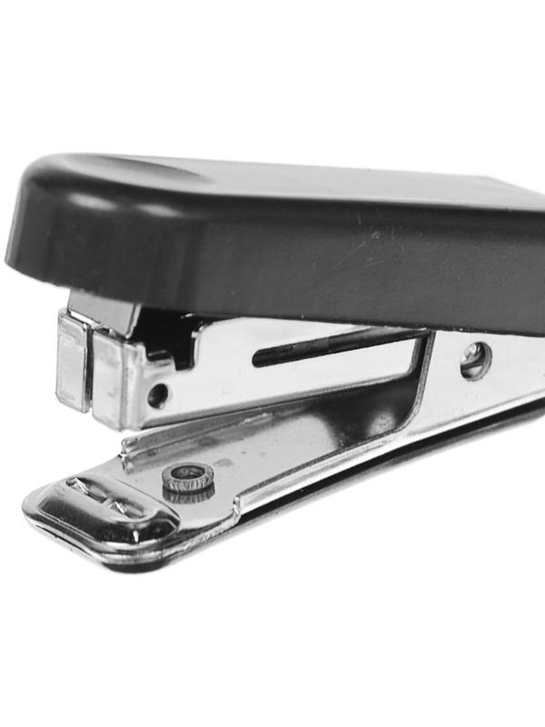 Степлер № 10, до 10 листов, Attomex МИНИ, встроенный антистеплер, чёрный