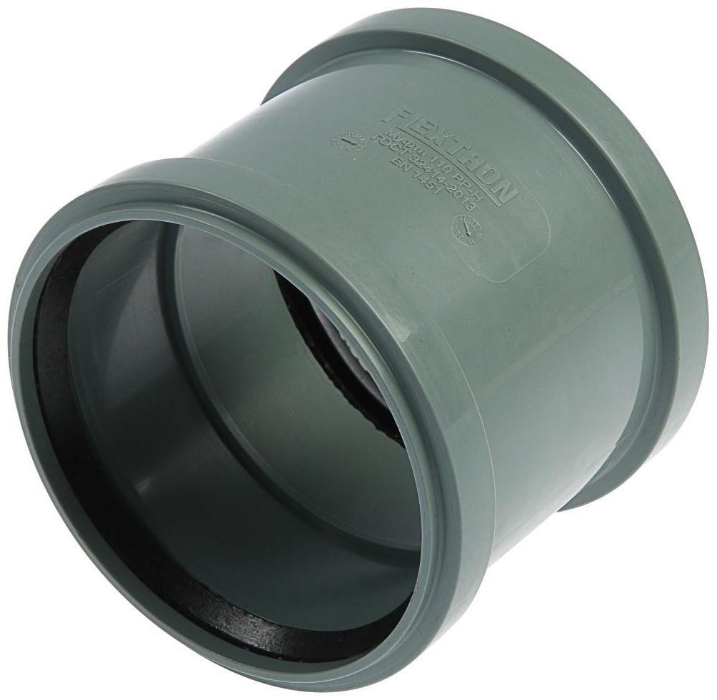 Муфта канализационная FLEXTRON, двухраструбная, внутренняя, d=110 мм