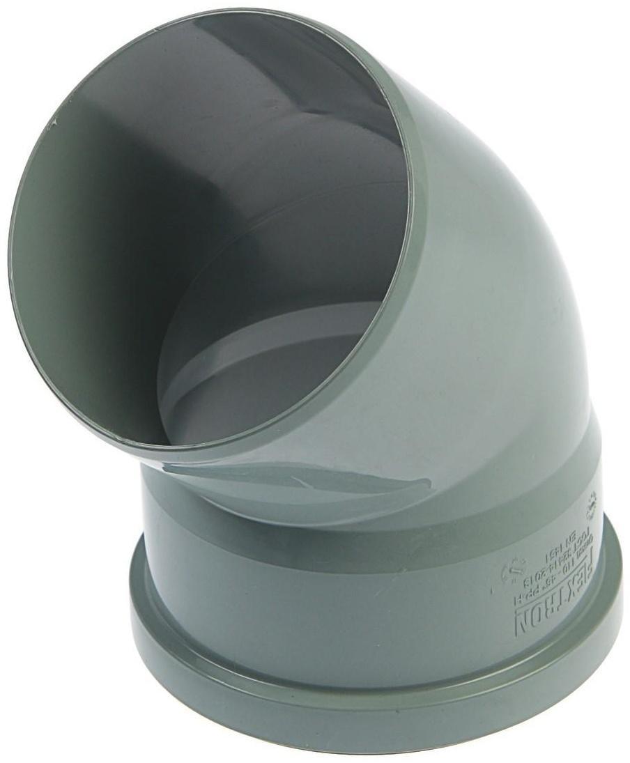 Отвод канализационный FLEXTRON, внутренний, 110 мм, 45°