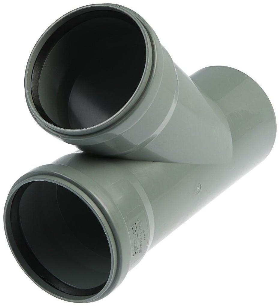 Тройник канализационный FLEXTRON, внутренний, d=110 х 110 мм, 45°