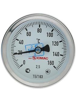 Термометр биметаллический, 160°C, с погружной гильзой 60 мм