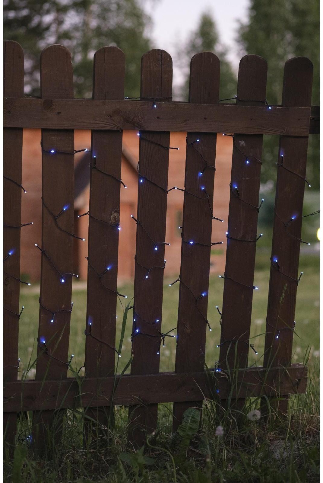 Гирлянда «Нить» 10 м, тёмная нить, 100 LED, свечение синее, 2 режима, солнечная батарея