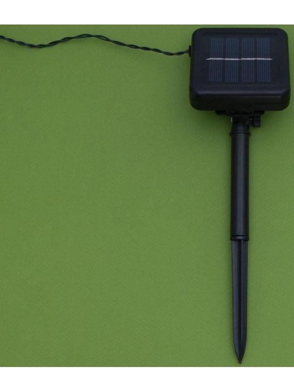 Гирлянда «Нить» 10 м, IP44, тёмная нить, 100 LED, свечение красное, 2 режима, солнечная батарея