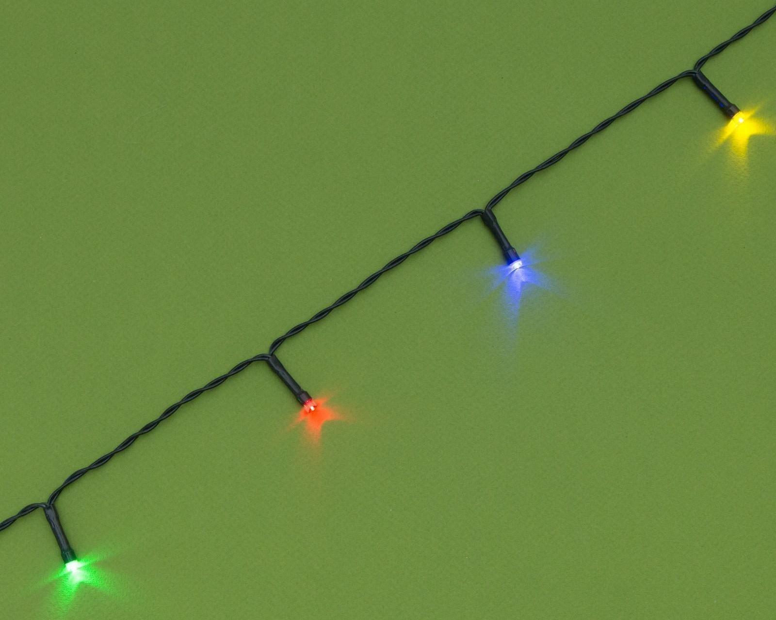 Гирлянда «Нить» 20 м, тёмная нить, 200 LED, свечение мульти, 2 режима, солнечная батарея