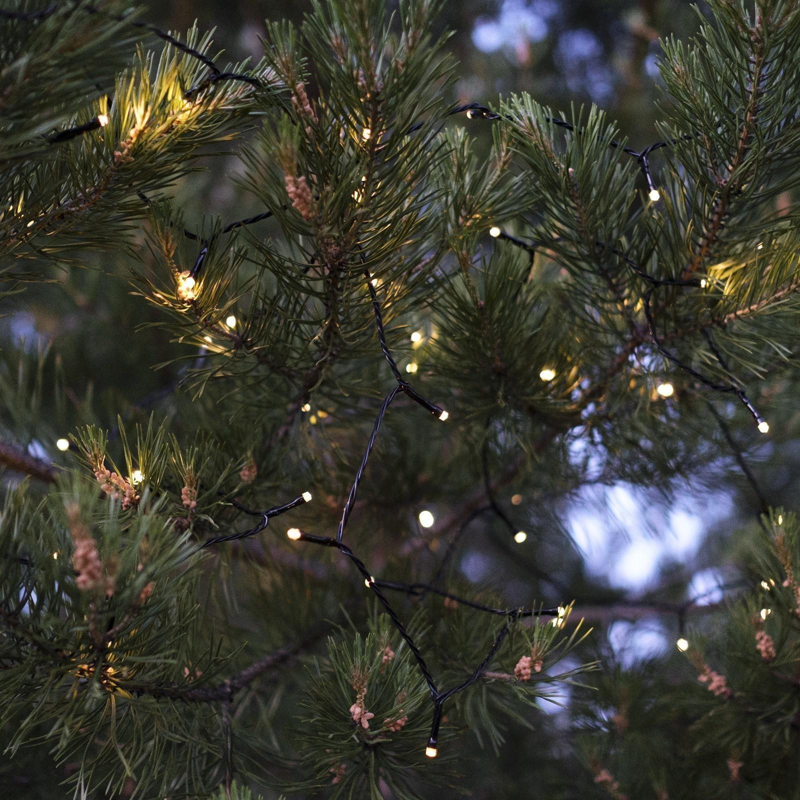 Гирлянда «Нить» 20 м, тёмная нить, 200 LED, свечение тёплое белое, 2 режима, солнечная батарея