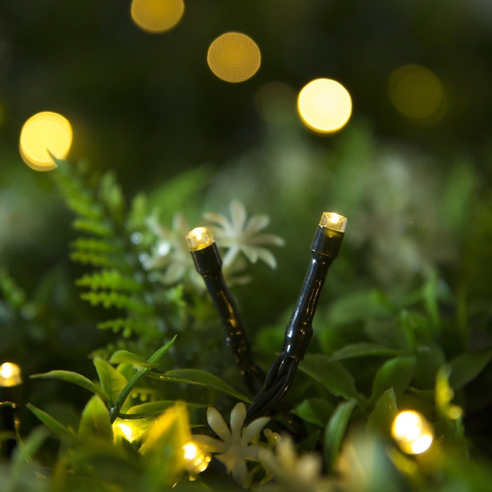 Гирлянда «Нить» 20 м, тёмная нить, 200 LED, свечение тёплое белое, 2 режима, солнечная батарея