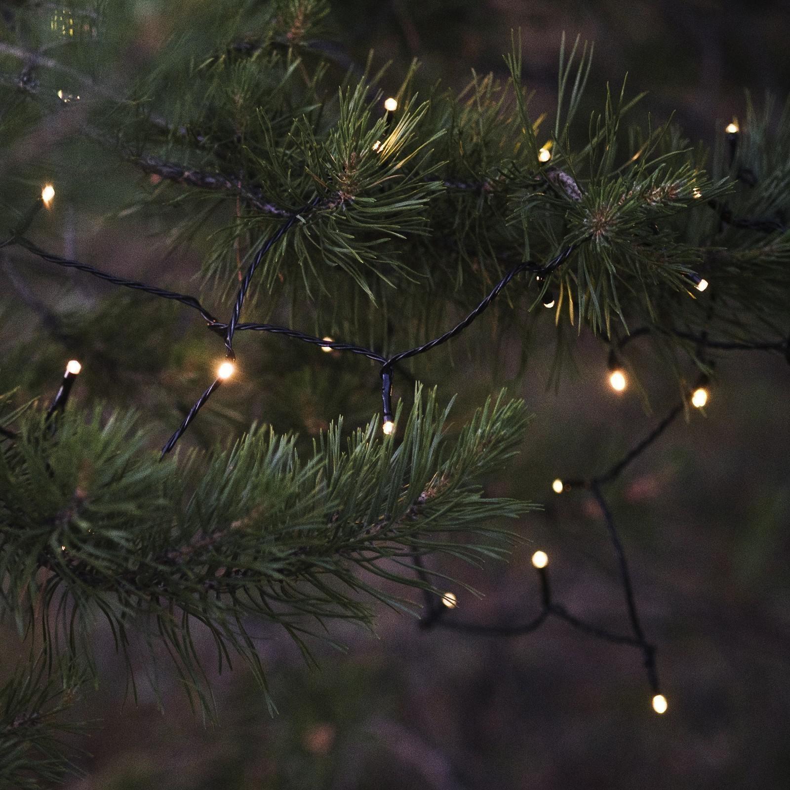 Гирлянда «Нить» 20 м, тёмная нить, 200 LED, свечение тёплое белое, 2 режима, солнечная батарея