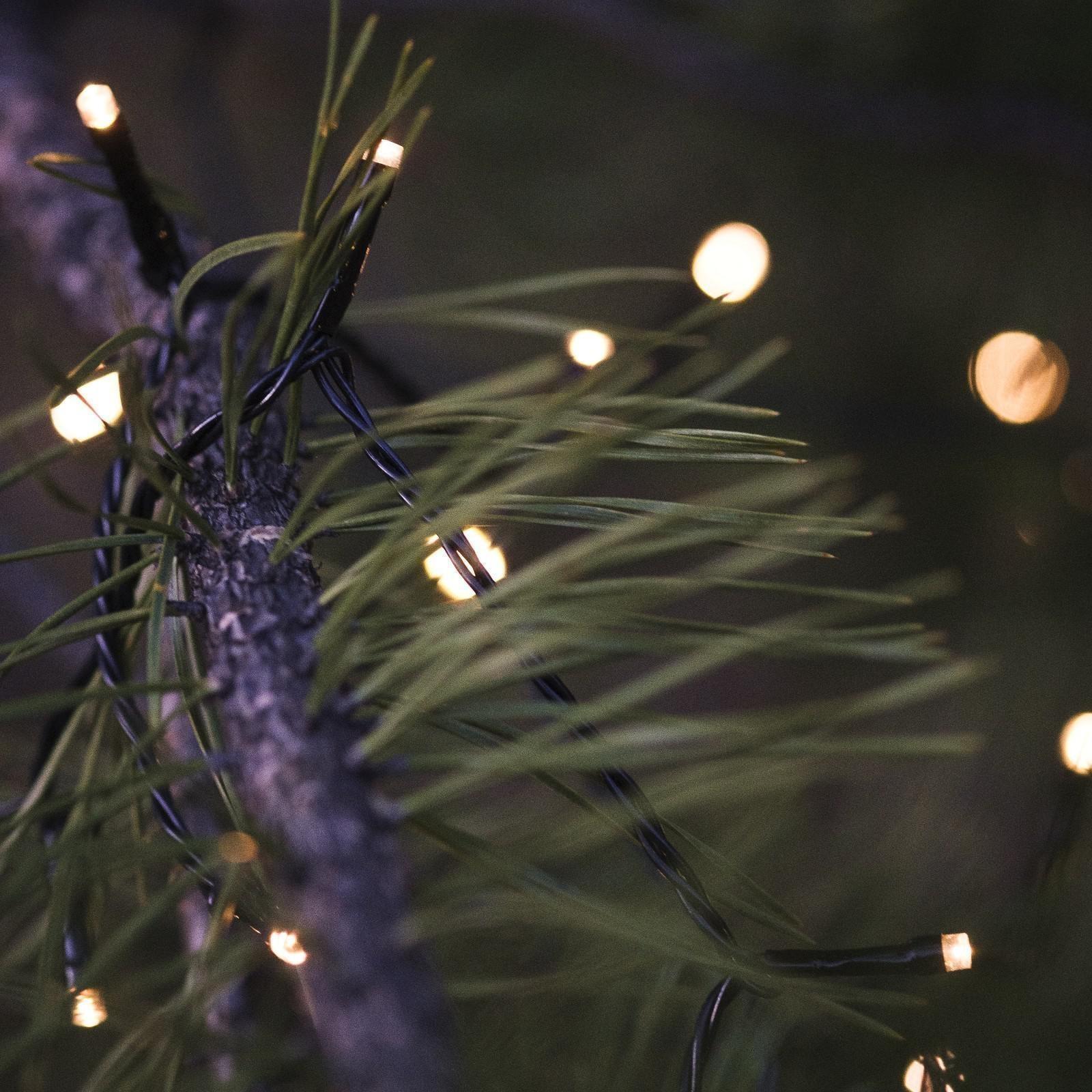 Гирлянда «Нить» 20 м, тёмная нить, 200 LED, свечение тёплое белое, 2 режима, солнечная батарея