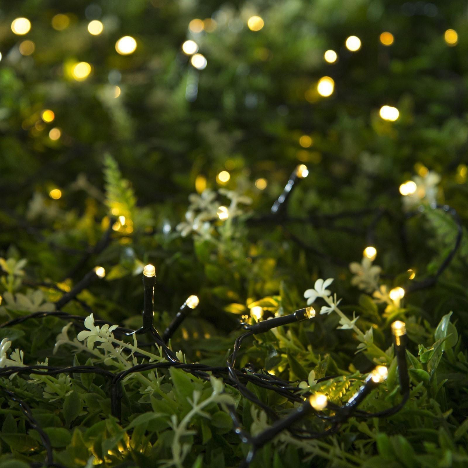 Гирлянда «Нить» 20 м, тёмная нить, 200 LED, свечение тёплое белое, 2 режима, солнечная батарея