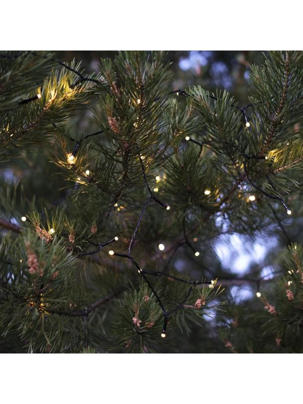 Гирлянда «Нить» 20 м, тёмная нить, 200 LED, свечение тёплое белое, 2 режима, солнечная батарея