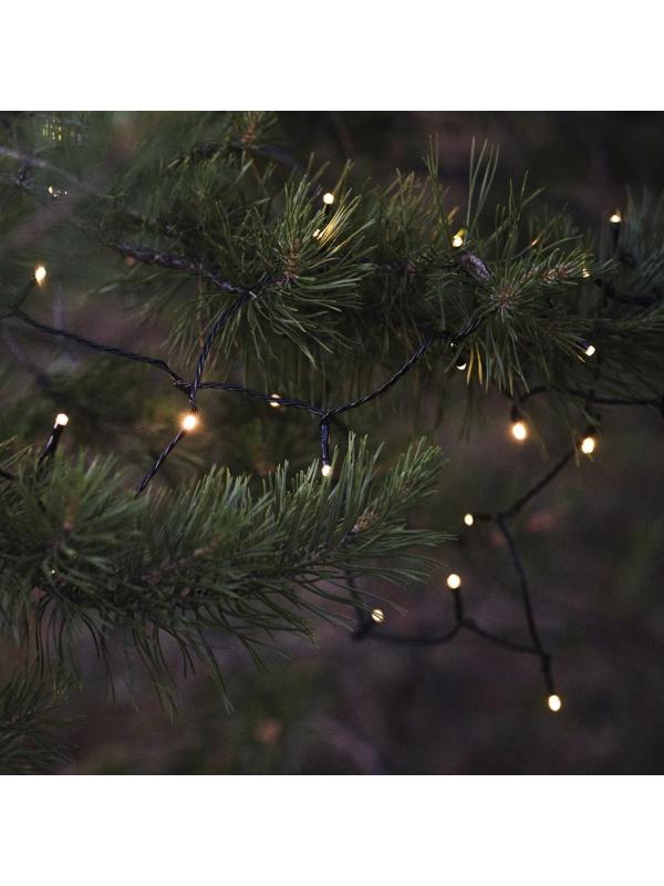 Гирлянда «Нить» 20 м, тёмная нить, 200 LED, свечение тёплое белое, 2 режима, солнечная батарея