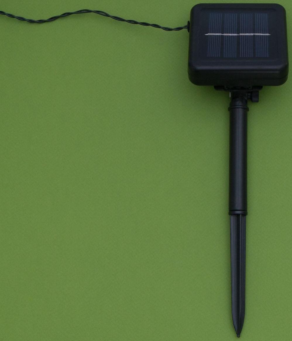 Гирлянда «Нить» 20 м, IP44, тёмная нить, 200 LED, свечение жёлтое, 2 режима, солнечная батарея