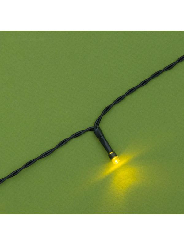 Гирлянда «Нить» 20 м, IP44, тёмная нить, 200 LED, свечение жёлтое, 2 режима, солнечная батарея
