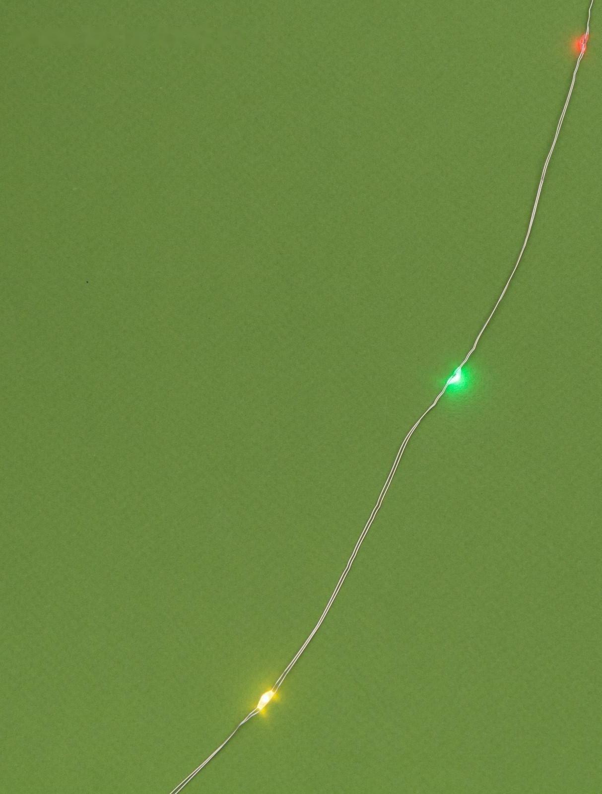 Гирлянда «Нить» 10 м роса, IP44, серебристая нить, 100 LED, свечение мульти, 2 режима, солнечная батарея