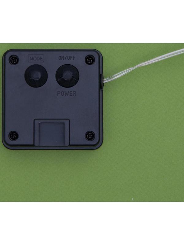 Гирлянда «Нить» 10 м роса, IP44, серебристая нить, 100 LED, свечение мульти, 2 режима, солнечная батарея