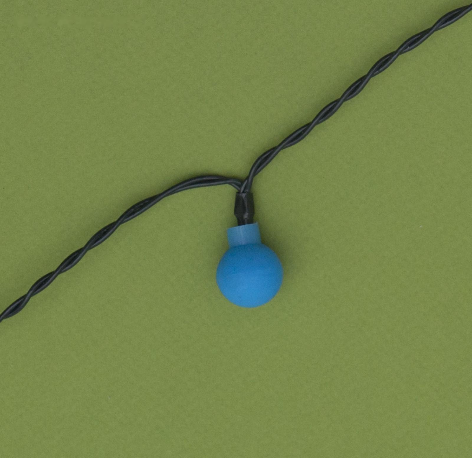 Гирлянда «Нить» 4.5 м с насадками «Шарики», IP44, тёмная нить, 30 LED, свечение синее, 2 режима, солнечная батарея