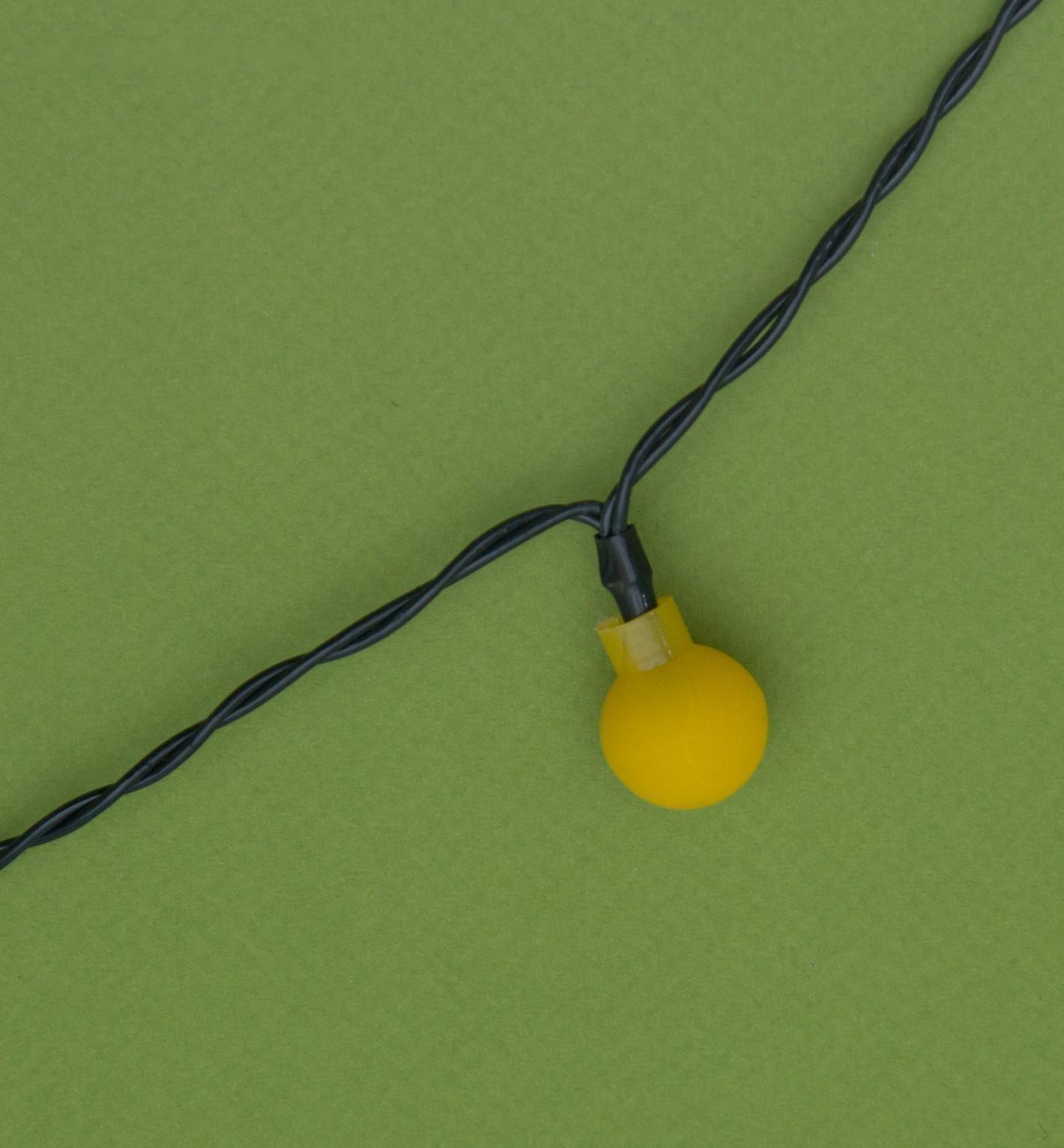 Гирлянда «Нить» 4.5 м с насадками «Шарики», IP44, тёмная нить, 30 LED, свечение жёлтое, 2 режима, солнечная батарея