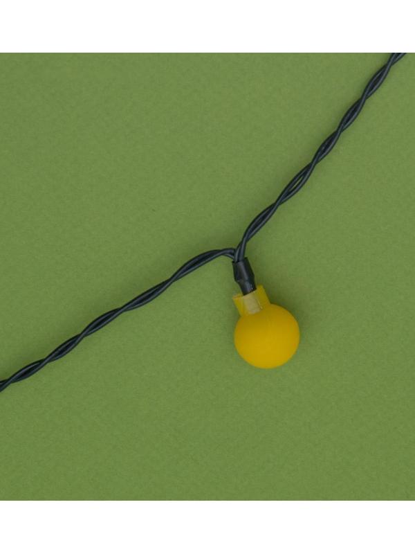 Гирлянда «Нить» 4.5 м с насадками «Шарики», IP44, тёмная нить, 30 LED, свечение жёлтое, 2 режима, солнечная батарея