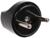 Переходник, 10 А, евро, круглый, 250 В, черный, 1 шт.