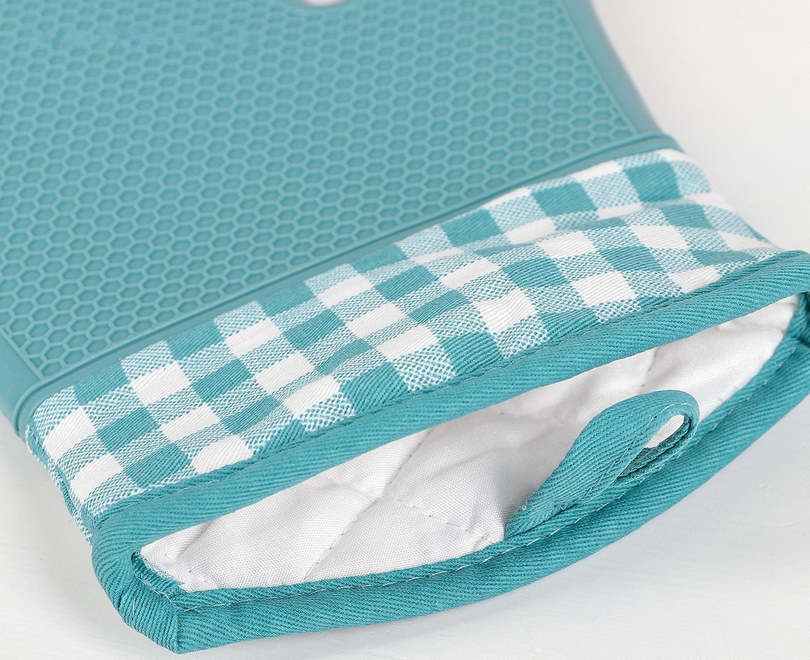 Рукавица силиконовая для горячего с манжетой Доляна «Клетка», 27×18,5 см, цвет МИКС