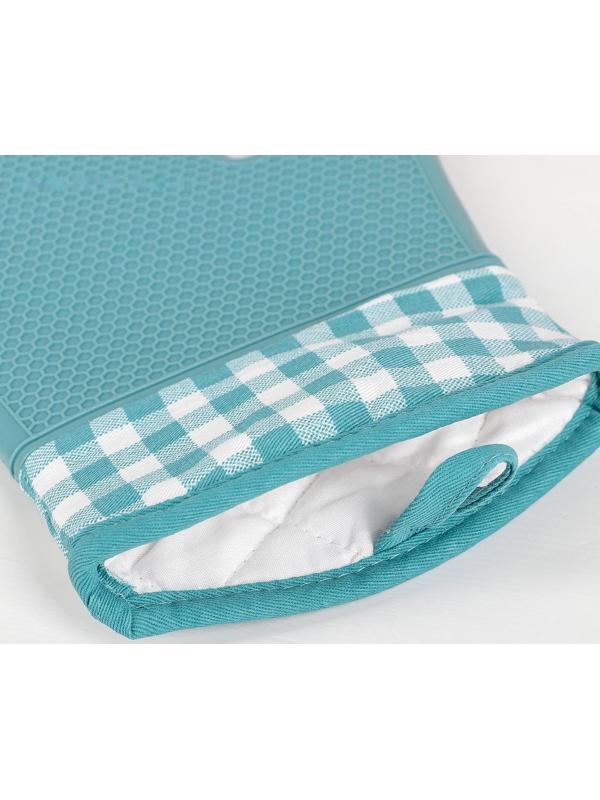 Рукавица силиконовая для горячего с манжетой Доляна «Клетка», 27×18,5 см, цвет МИКС