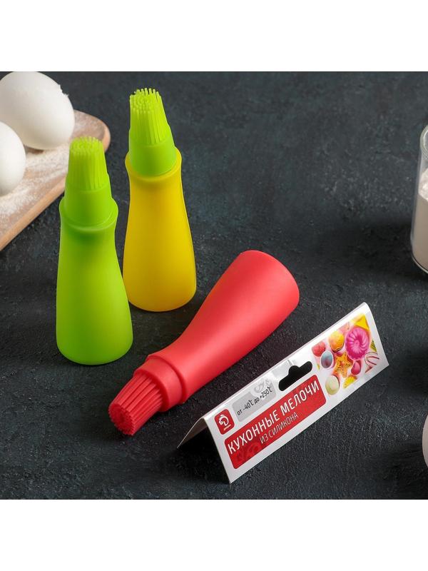 Кисть с резервуаром для масла Доляна «Самуй», 13×4,5×4,5 см, цвет МИКС