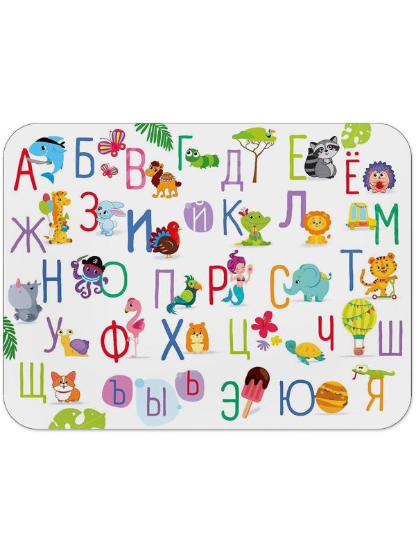 Стол с деревянными ножками «Алфавит с животными», цвет белый