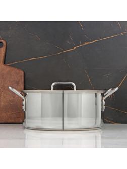 Кастрюля «Общепит», 8 л, d=30 см, h=12 см, металлическая крышка, с теплораспределительным слоем