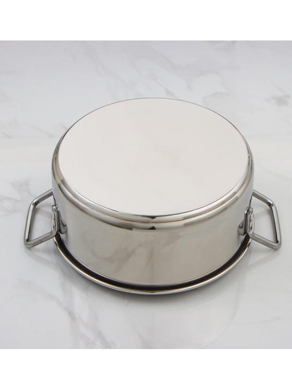 Кастрюля «Общепит», 8 л, d=30 см, h=12 см, металлическая крышка, с теплораспределительным слоем