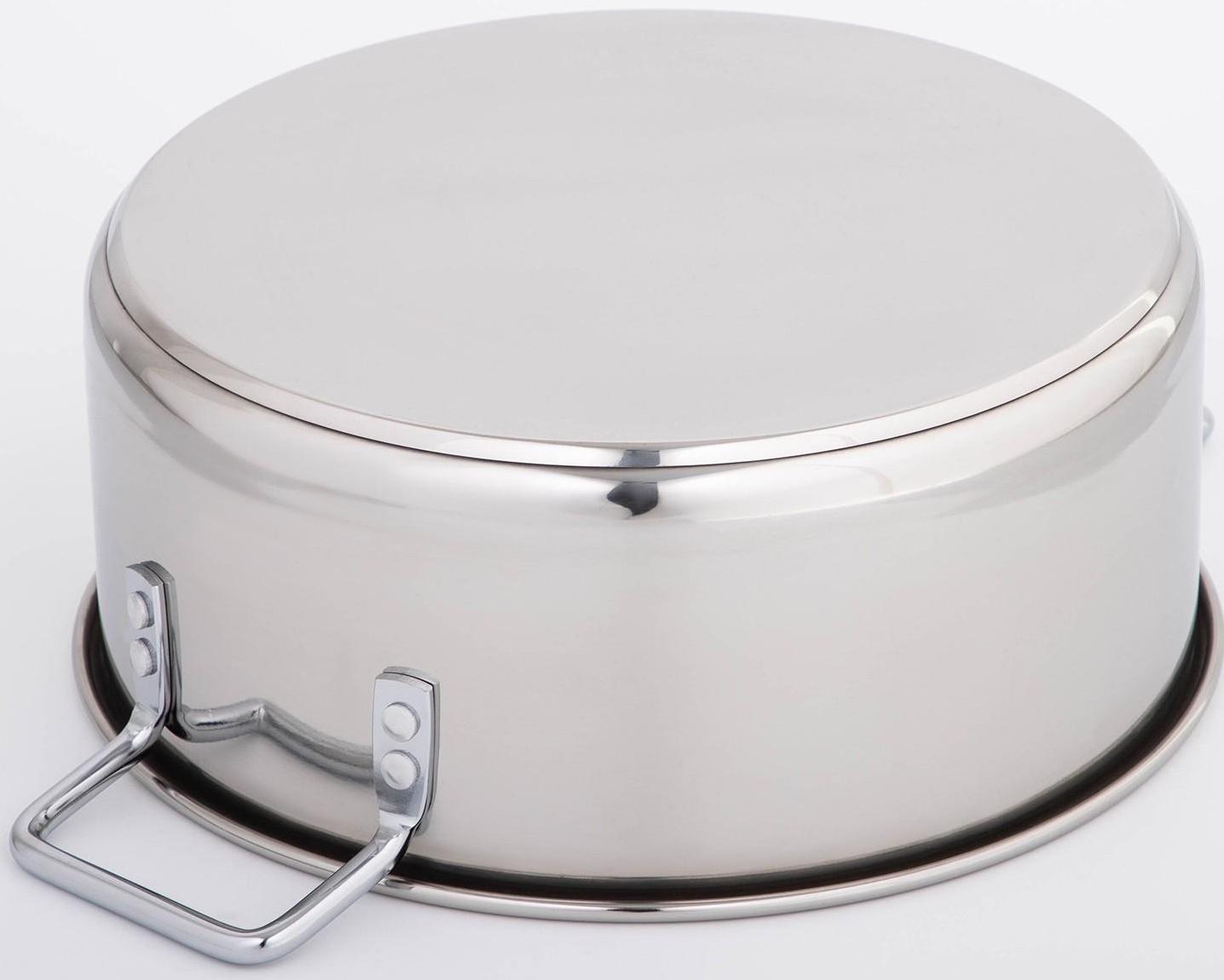 Кастрюля «Общепит», 12 л, d=35 см, h=14 см, металлическая крышка, с теплораспределительным слоем