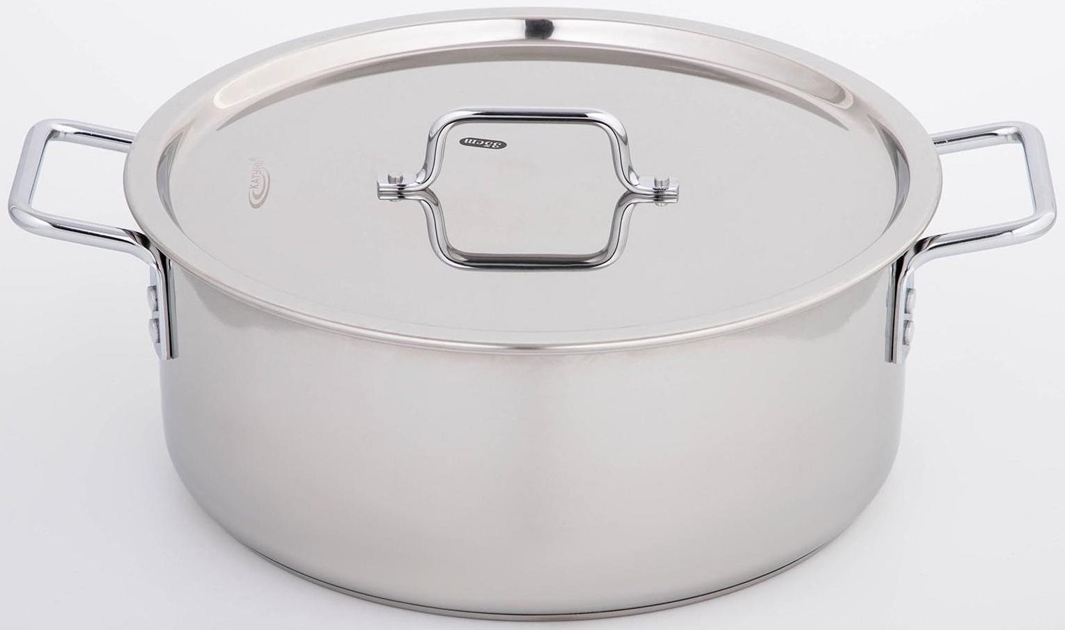 Кастрюля «Общепит», 12 л, d=35 см, h=14 см, металлическая крышка, с теплораспределительным слоем