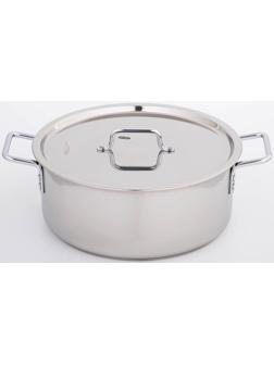 Кастрюля «Общепит», 12 л, d=35 см, h=14 см, металлическая крышка, с теплораспределительным слоем