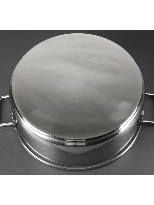 Кастрюля «Общепит», 16 л, d=40 см, h=15 см, металлическая крышка, с теплораспределительным слоем