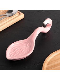 Подставка под ложку «Фламинго», 26×9 см, цвет розовый