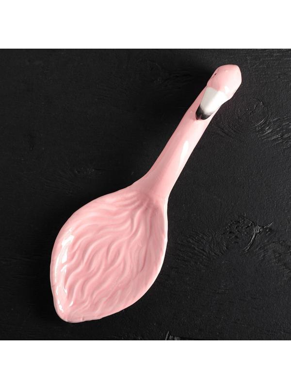 Подставка под ложку «Фламинго», 26×9 см, цвет розовый