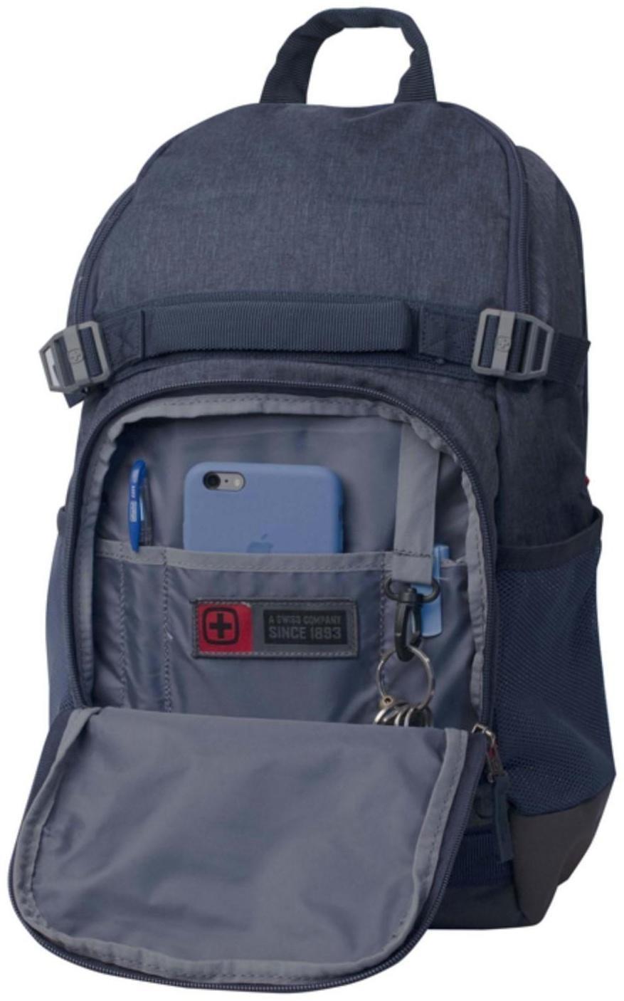 Рюкзак молодёжный Wenger, 45 x 25 x 30 см, 24л, полиэстер, синий