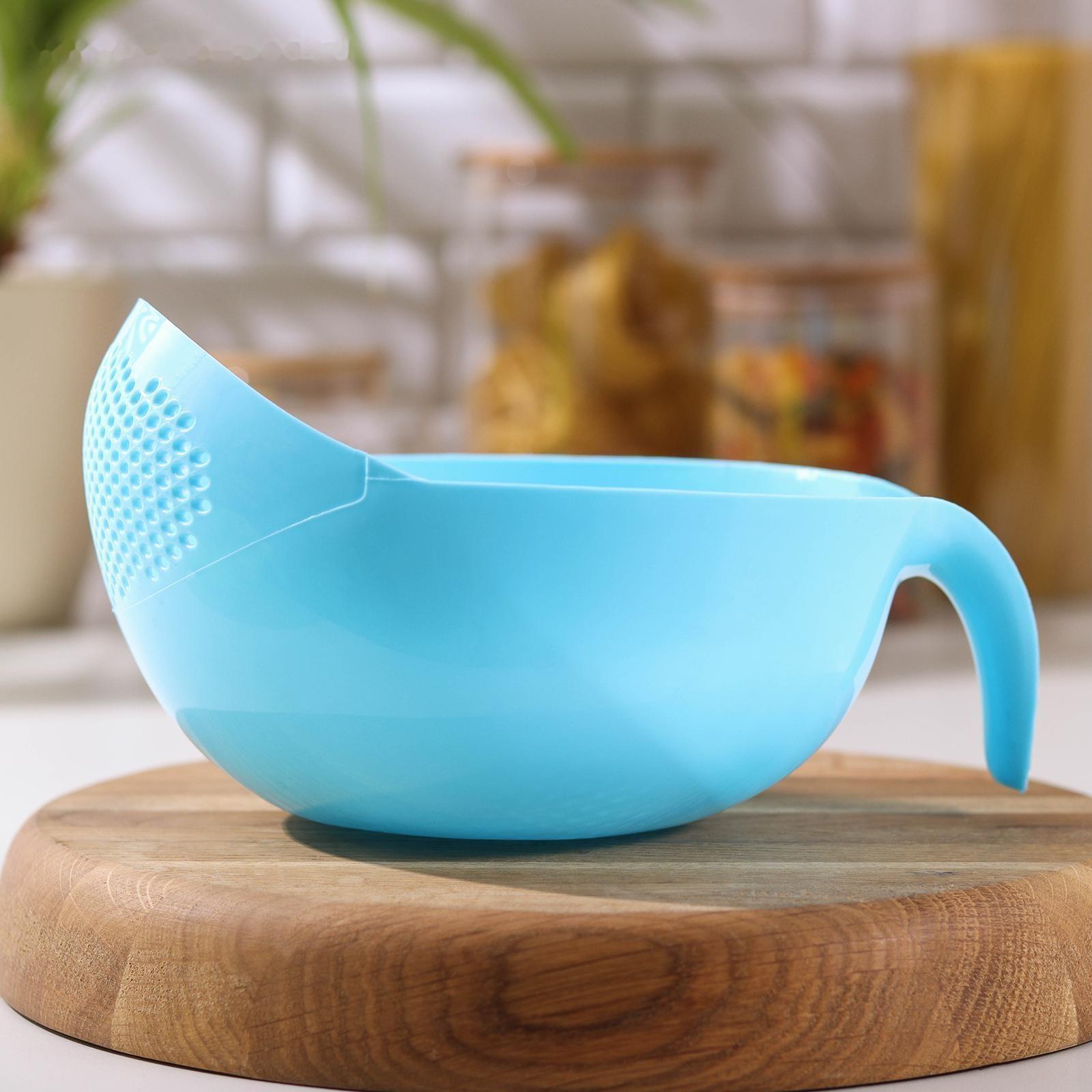 Дуршлаг кухонный, с ручкой, цвет МИКС