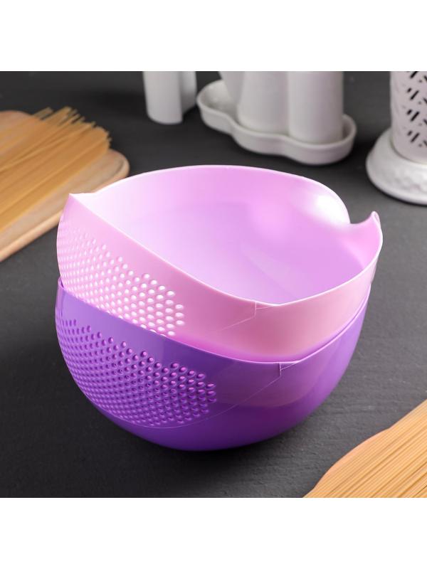 Дуршлаг кухонный, с ручкой, цвет МИКС