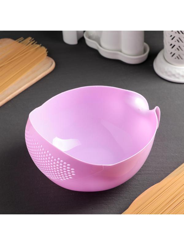 Дуршлаг кухонный, с ручкой, цвет МИКС