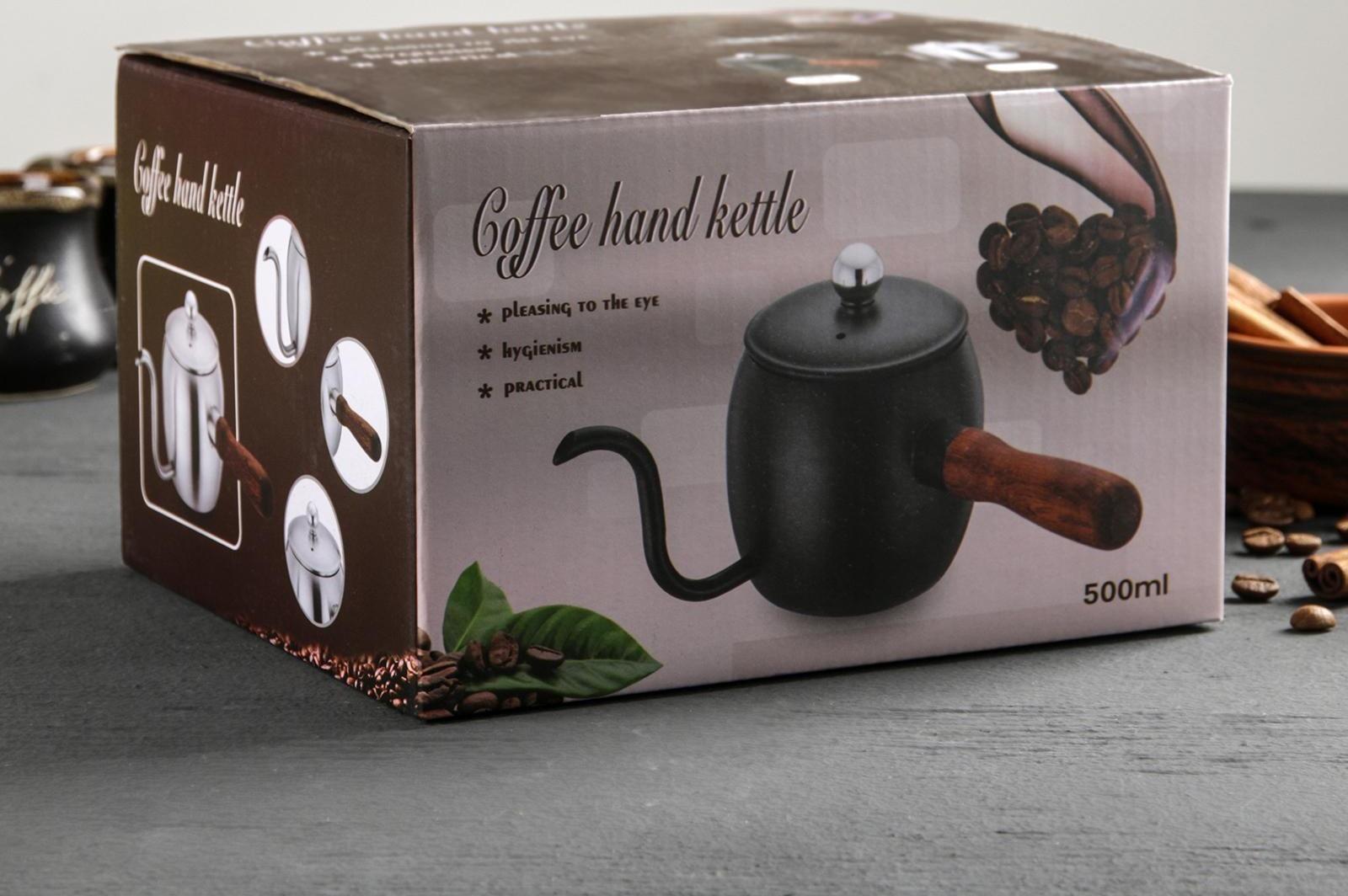 Турка, 500 мл, деревянная ручка, цвет чёрный