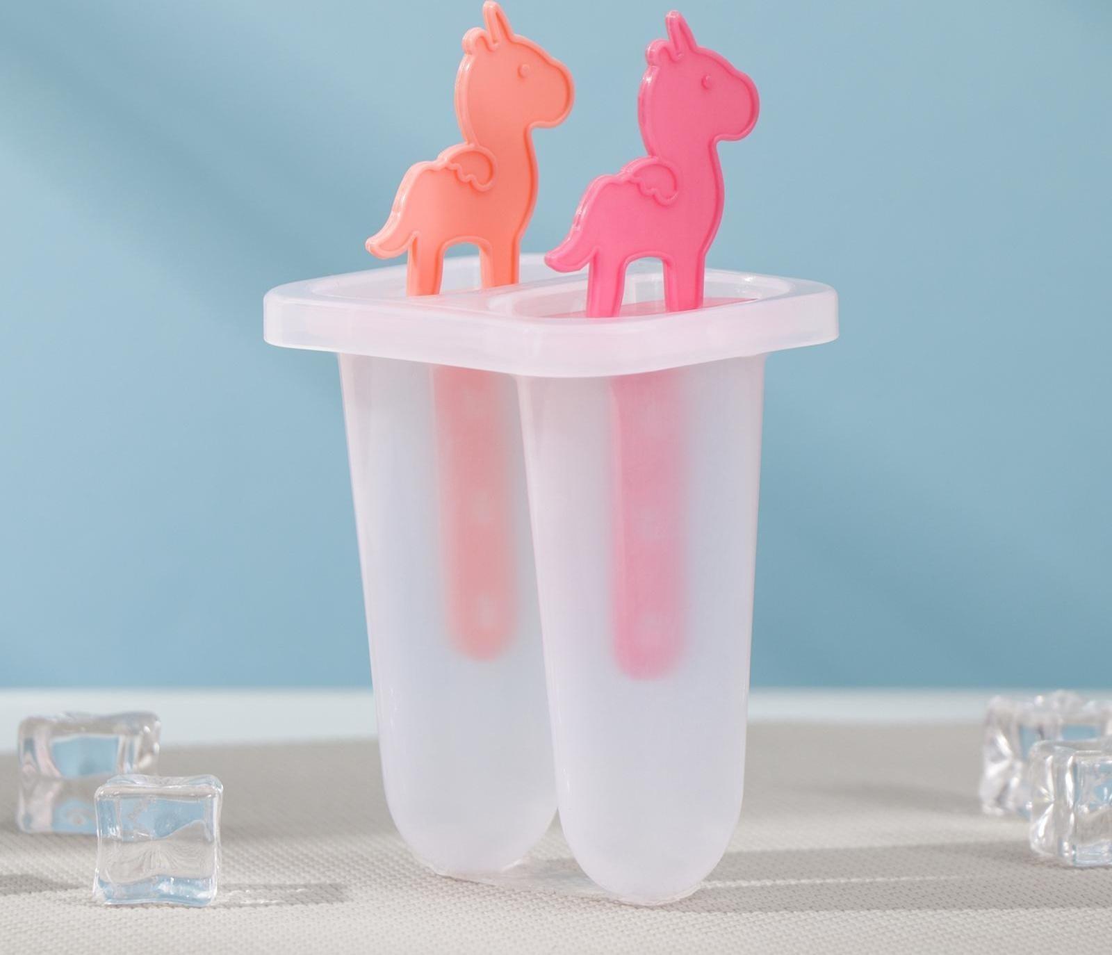 Форма для мороженого «Единороги», 7,5×6×15 см, 2 ячейки, цвет МИКС