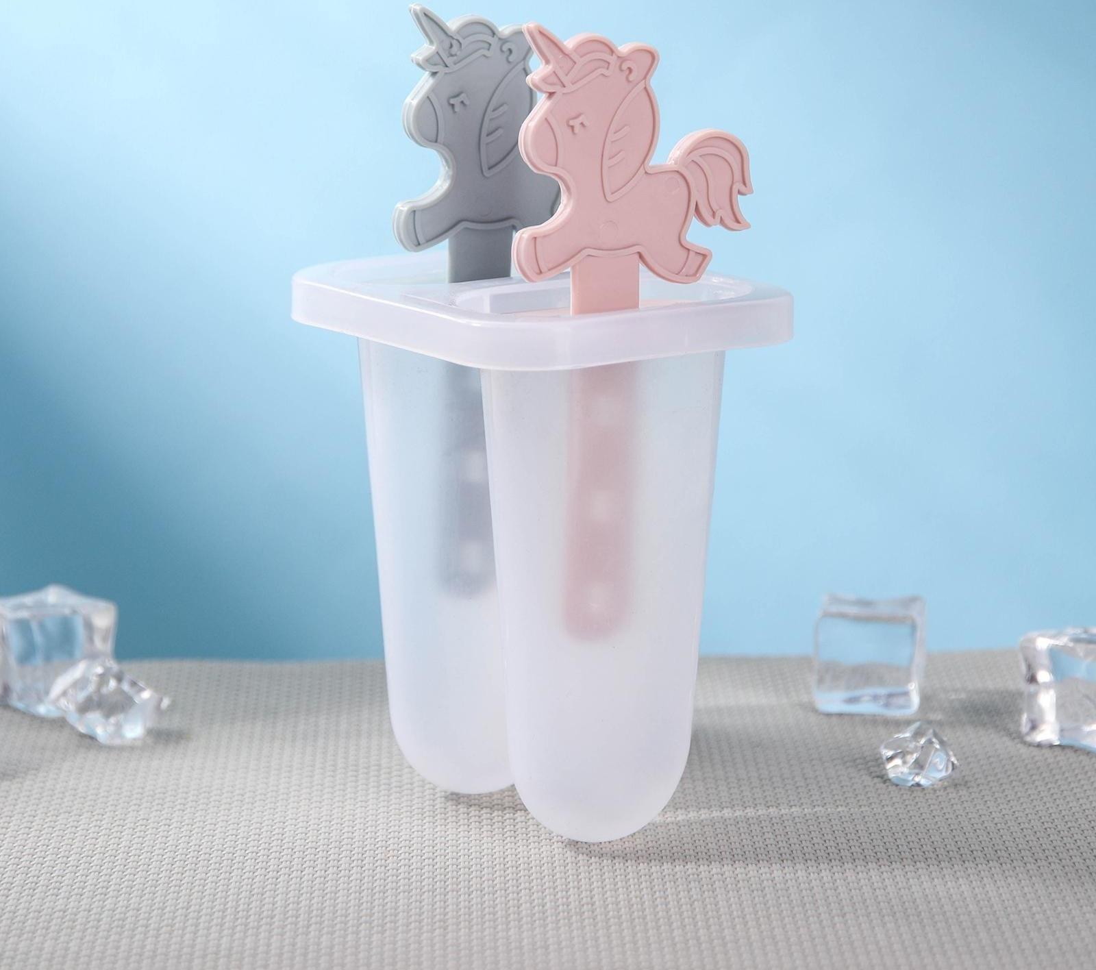 Форма для мороженого «Единороги», 7,5×6×15 см, 2 ячейки, цвет МИКС