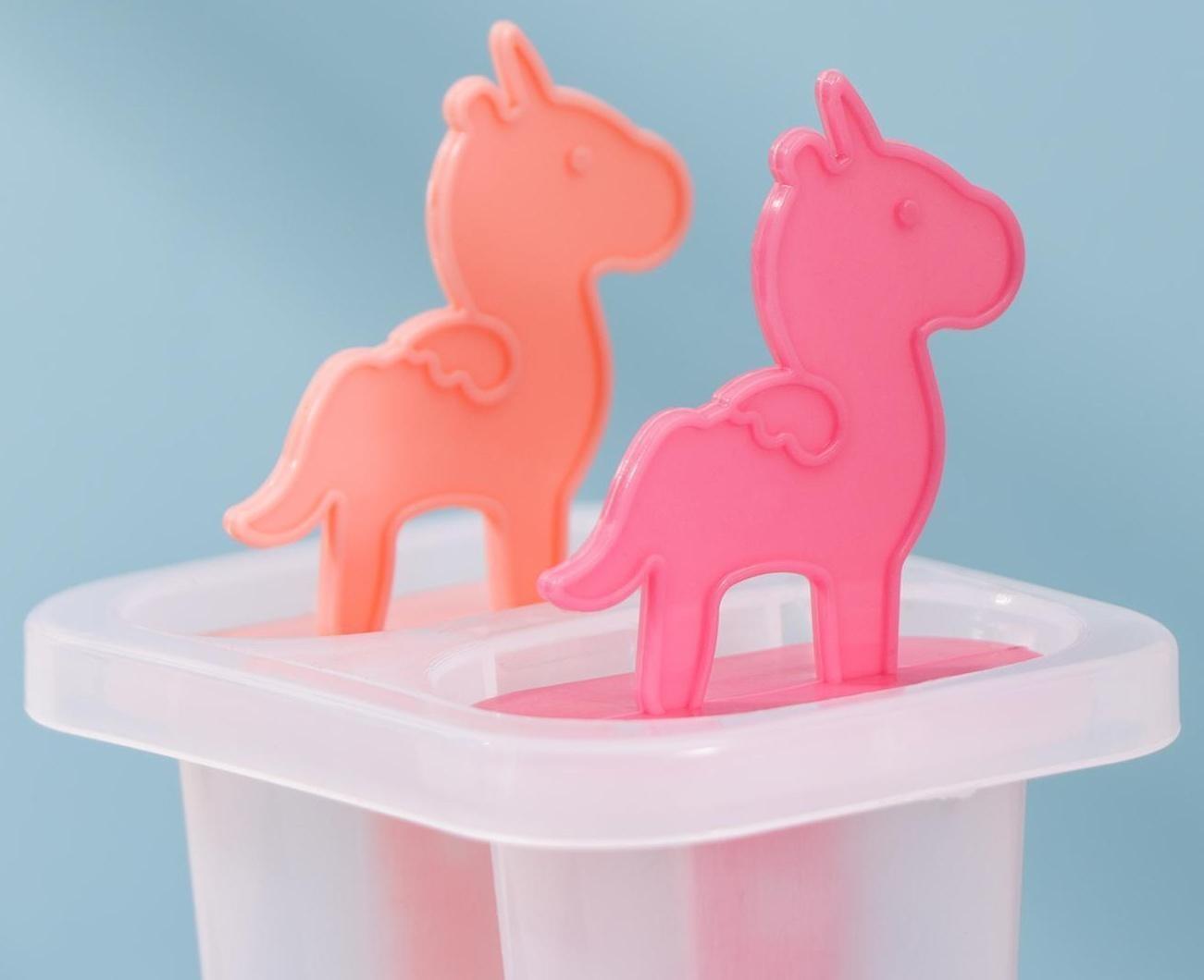 Форма для мороженого «Единороги», 7,5×6×15 см, 2 ячейки, цвет МИКС