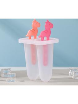 Форма для мороженого «Единороги», 7,5×6×15 см, 2 ячейки, цвет МИКС