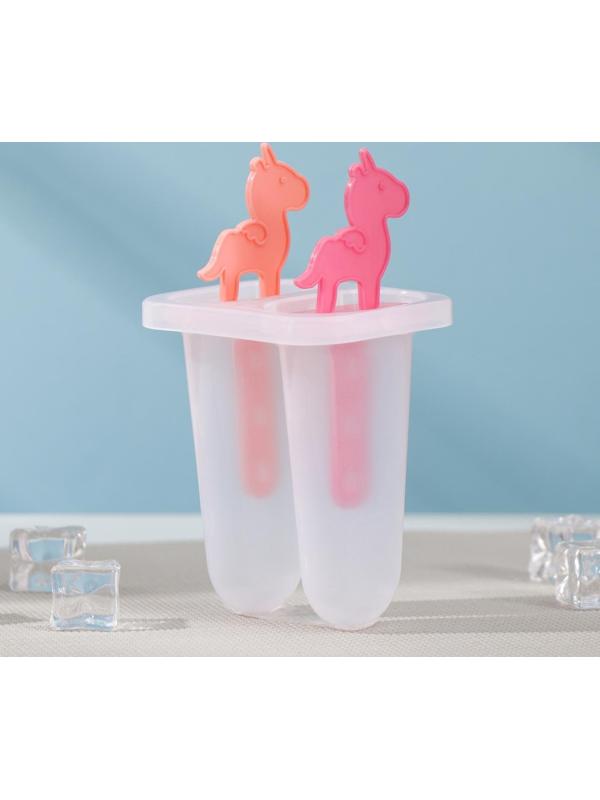 Форма для мороженого «Единороги», 7,5×6×15 см, 2 ячейки, цвет МИКС