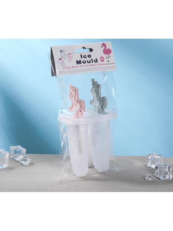 Форма для мороженого «Единороги», 7,5×6×15 см, 2 ячейки, цвет МИКС