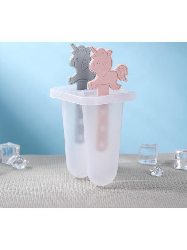 Форма для мороженого «Единороги», 7,5×6×15 см, 2 ячейки, цвет МИКС