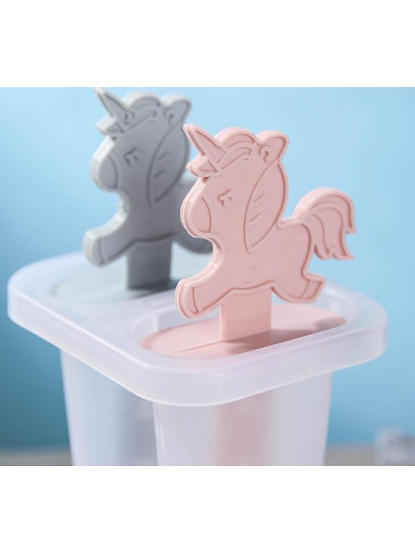 Форма для мороженого «Единороги», 7,5×6×15 см, 2 ячейки, цвет МИКС