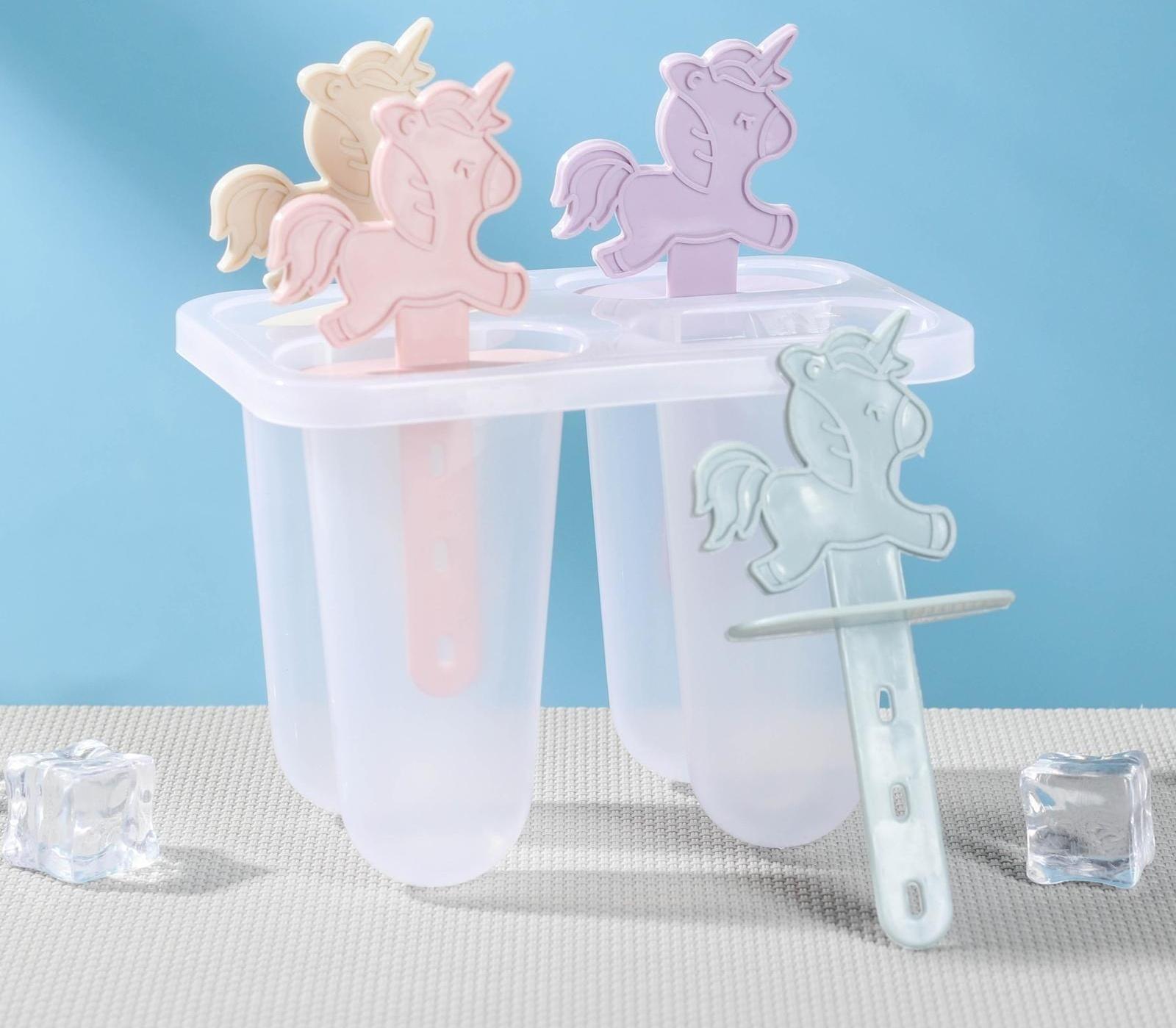 Форма для мороженого «Единороги», 12×7,5×15 см, 4 ячейки, цвет МИКС